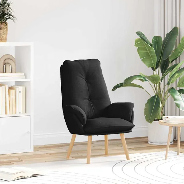 fauteuil Noir 69 x 74 x 93 cm Tissu et Contreplaqué