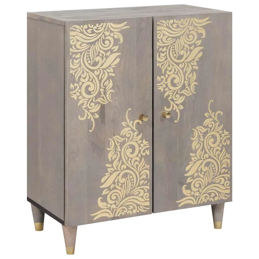 Ensemble de Meubles de Salle de Bain 3 pcs Gris et or - 3