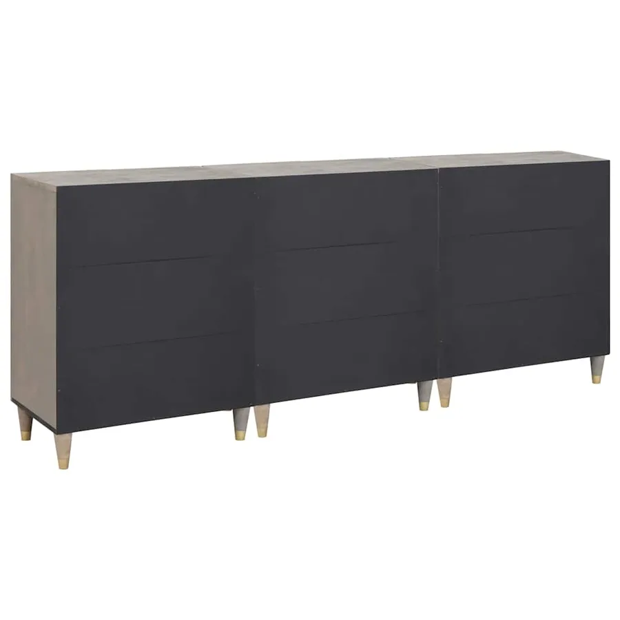 Ensemble de Meubles de Salle de Bain 3 pcs Gris et or - 6