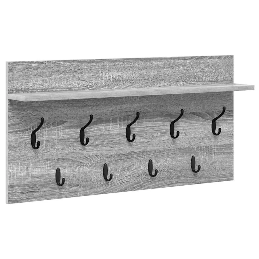 Porte-manteau mural avec étagère Gris Sonoma 80 x 40 x 12 cm - 2