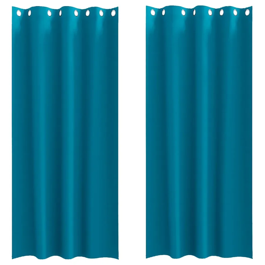 Rideaux occultants avec anneaux 2 pcs Turquoise 260 x 140 cm - 2