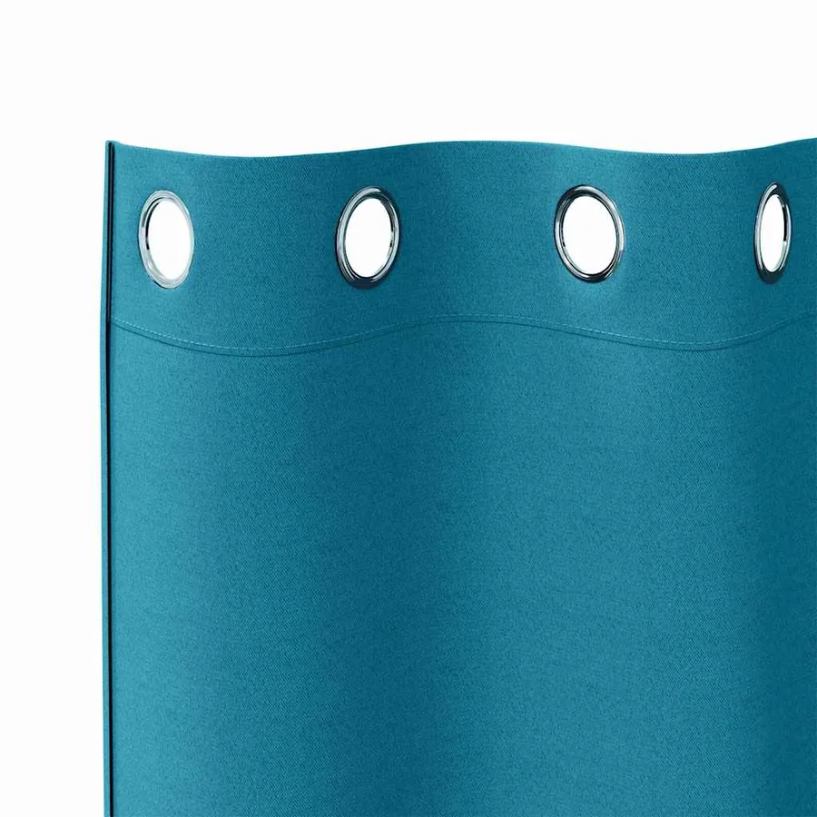 Rideaux occultants avec anneaux 2 pcs Turquoise 260 x 140 cm - 5