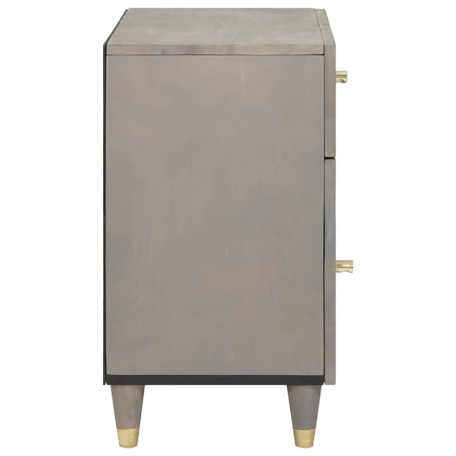 Cabinet de chevet avec porte avec tiroir Gris 50 x 33 x 60 cm - 4