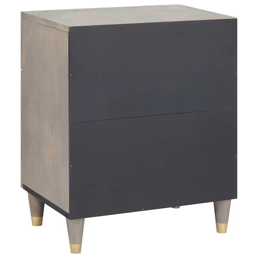 Cabinet de chevet avec porte avec tiroir Gris 50 x 33 x 60 cm - 5