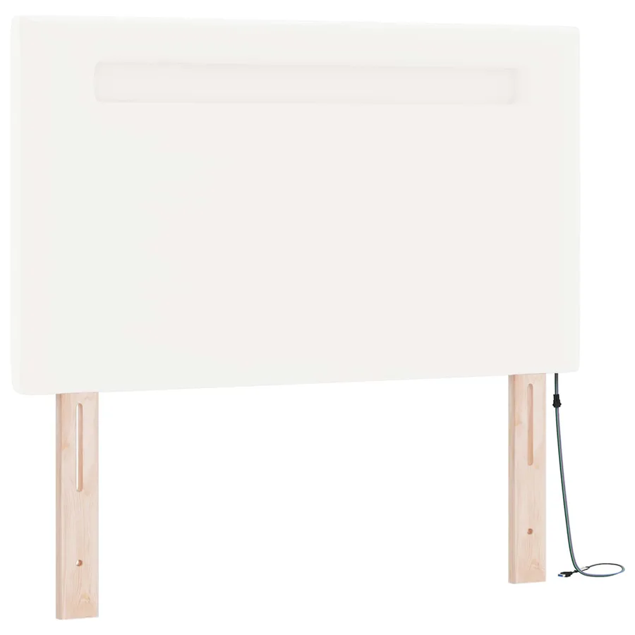 Lit à ressorts avec matelas Blanc 100 x 200 cm Simili cuir - 7