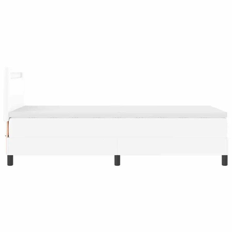 Lit à ressorts avec matelas Blanc 100 x 200 cm Simili cuir - 9