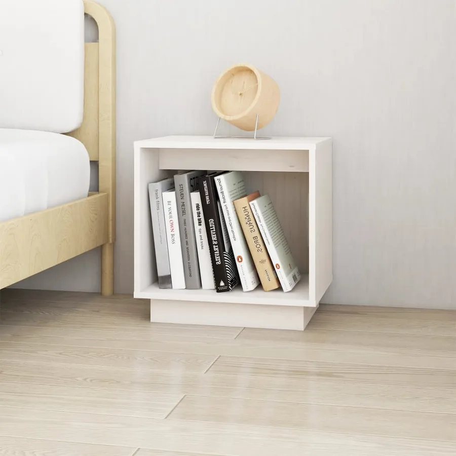 Tables de chevet 2 pcs Blanc 40x30x40 cm Bois de pin solide - 3