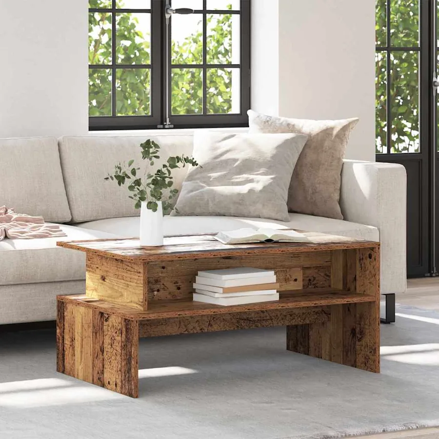 Table basse Bois ancien 90 x 55 x 42,5 cm Bois d'ingénierie
