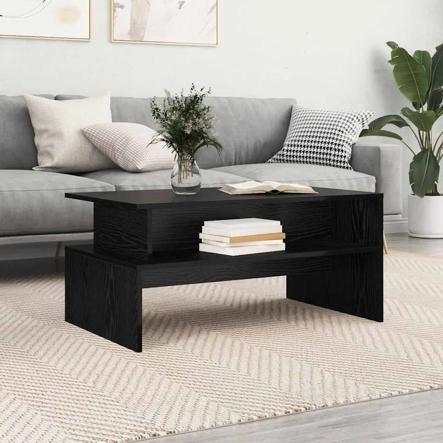 Table basse Chêne noir 90 x 55 x 42,5 cm Bois d'ingénierie - 4