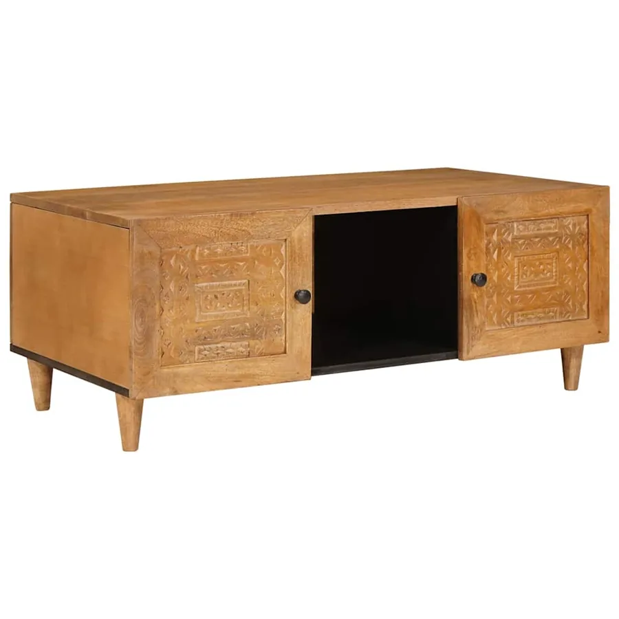 Table basse Marron Clair 100 x 54 x 40 cm Bois de mangue massif