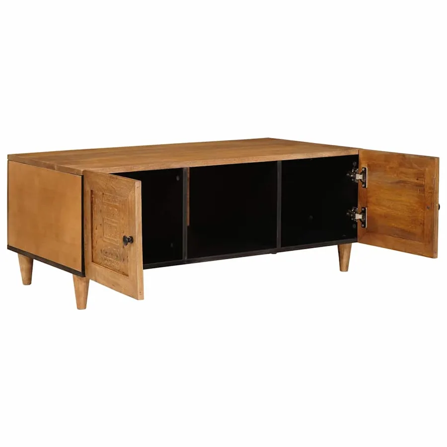 Table basse Marron Clair 100 x 54 x 40 cm Bois de mangue massif - 2