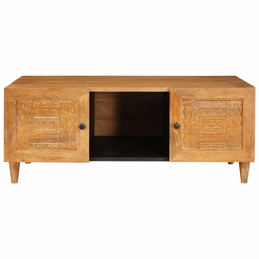 Table basse Marron Clair 100 x 54 x 40 cm Bois de mangue massif - 3