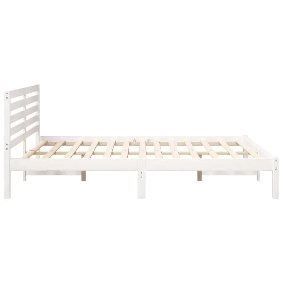 Cadre de lit avec tête de lit Blanc 140 x 200 cm Pin massif - 6