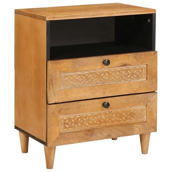 Table de chevet Marron Clair 50 x 33 x 62 cm Bois d'ingénierie