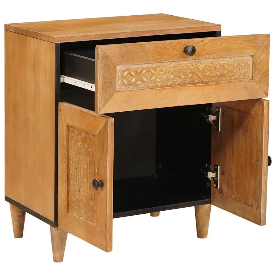 Table de chevet Marron Clair 50 x 33 x 62 cm Bois d'ingénierie - 2