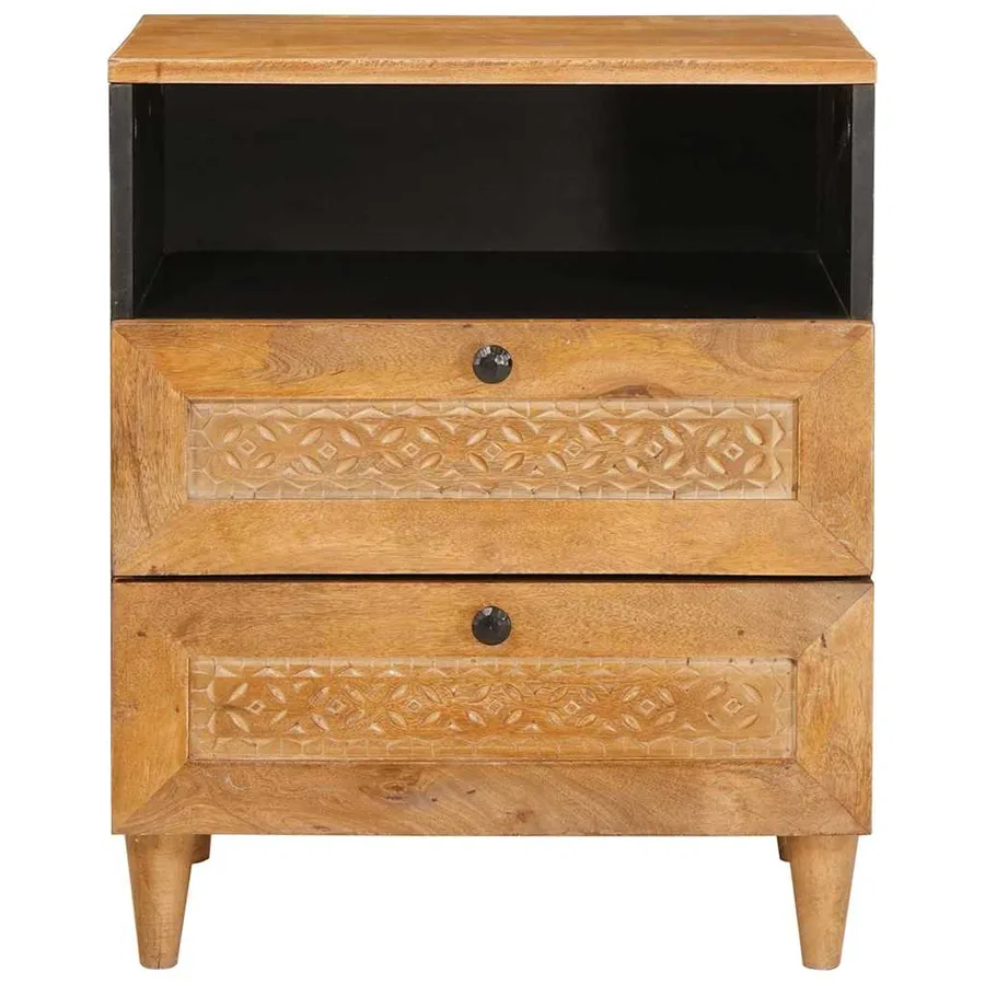 Table de chevet Marron Clair 50 x 33 x 62 cm Bois d'ingénierie - 3