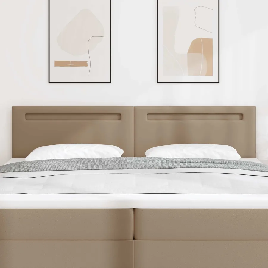Tête de lit LED Cappuccino 200 cm Cuir synthétique