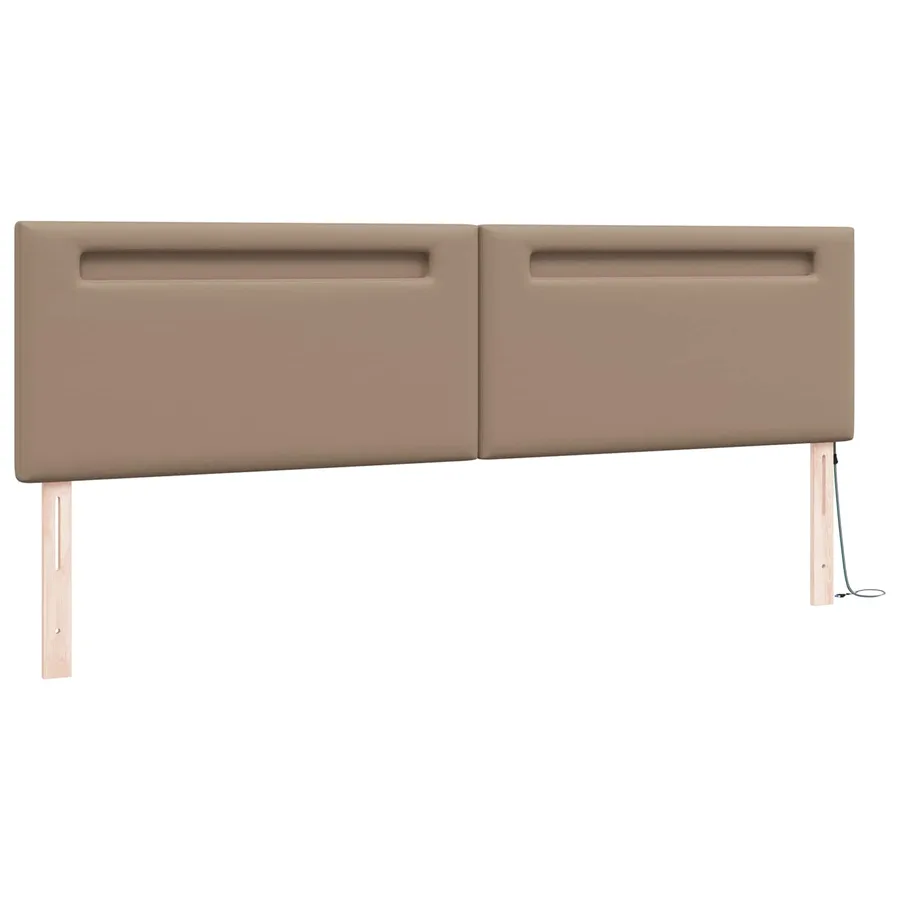 Tête de lit LED Cappuccino 200 cm Cuir synthétique - 4