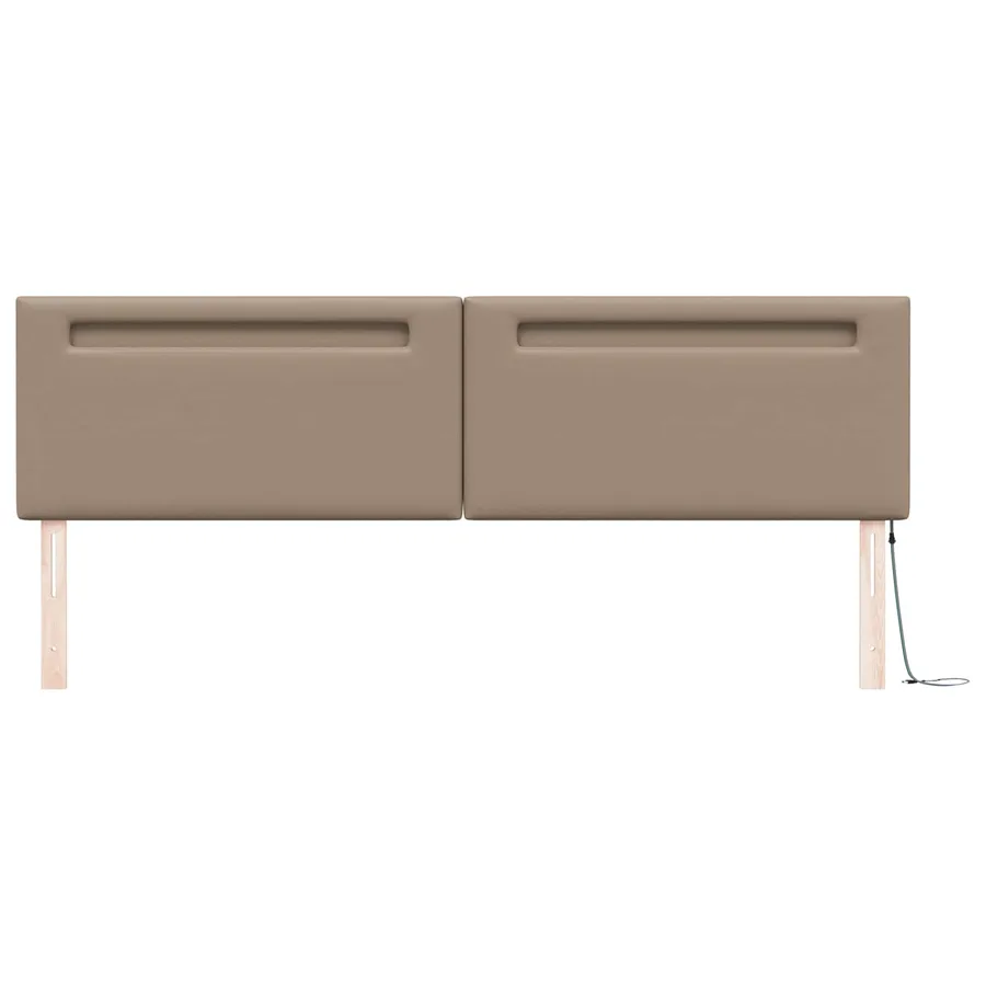 Tête de lit LED Cappuccino 200 cm Cuir synthétique - 5