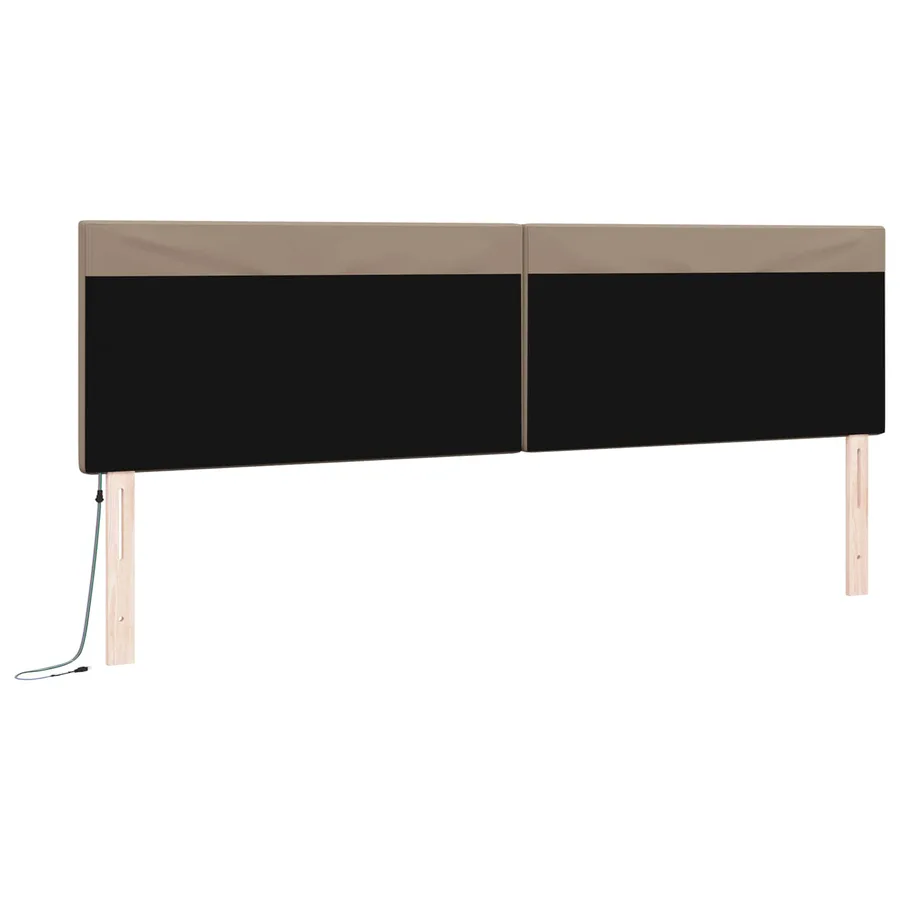 Tête de lit LED Cappuccino 200 cm Cuir synthétique - 7