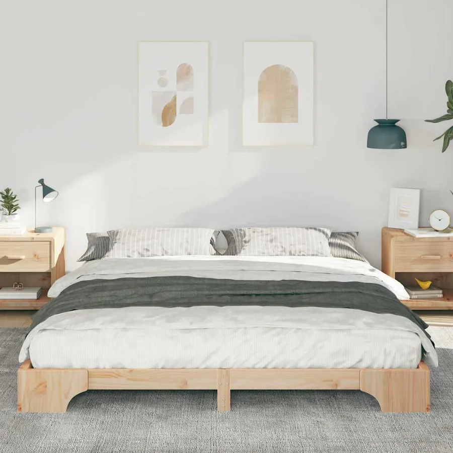 Cadre de lit Marron 180 x 220 cm Pin massif - 3