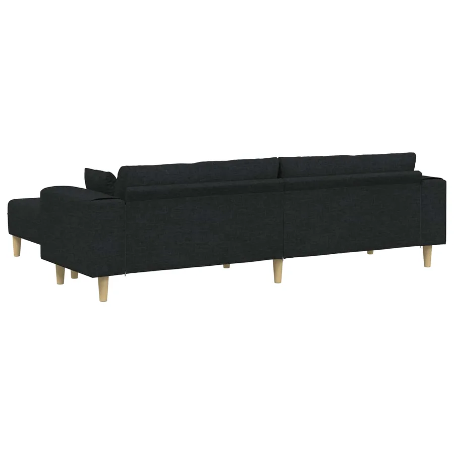 Canapé avec coussin 3 pcs Noir tissu - 6