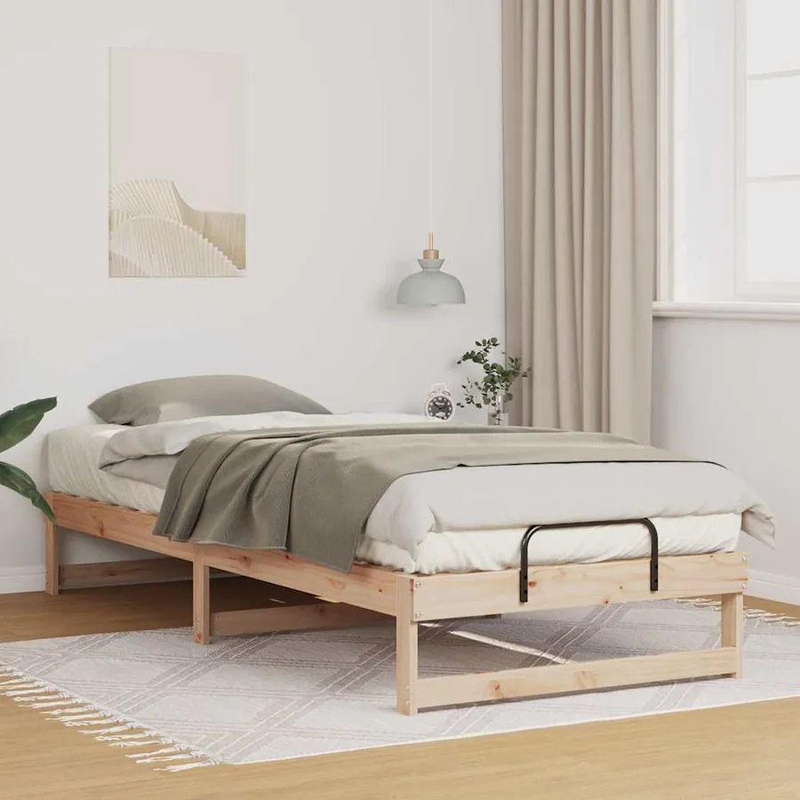 Cadre de lit Marron 90 x 220 cm Pin massif
