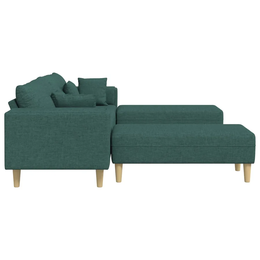 Canapé avec coussin 3 pcs Vert foncé tissu - 5