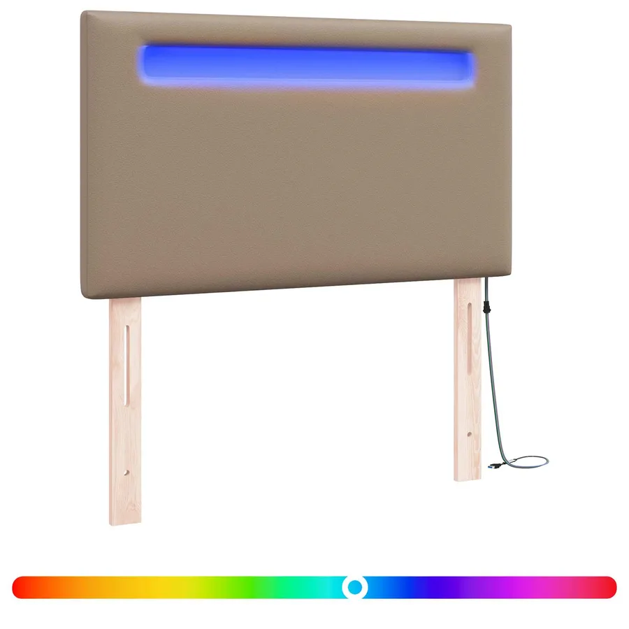 Tête de lit LED Cappuccino 100 cm Cuir synthétique - 2