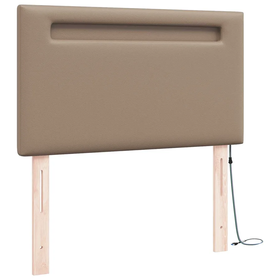 Tête de lit LED Cappuccino 100 cm Cuir synthétique - 4