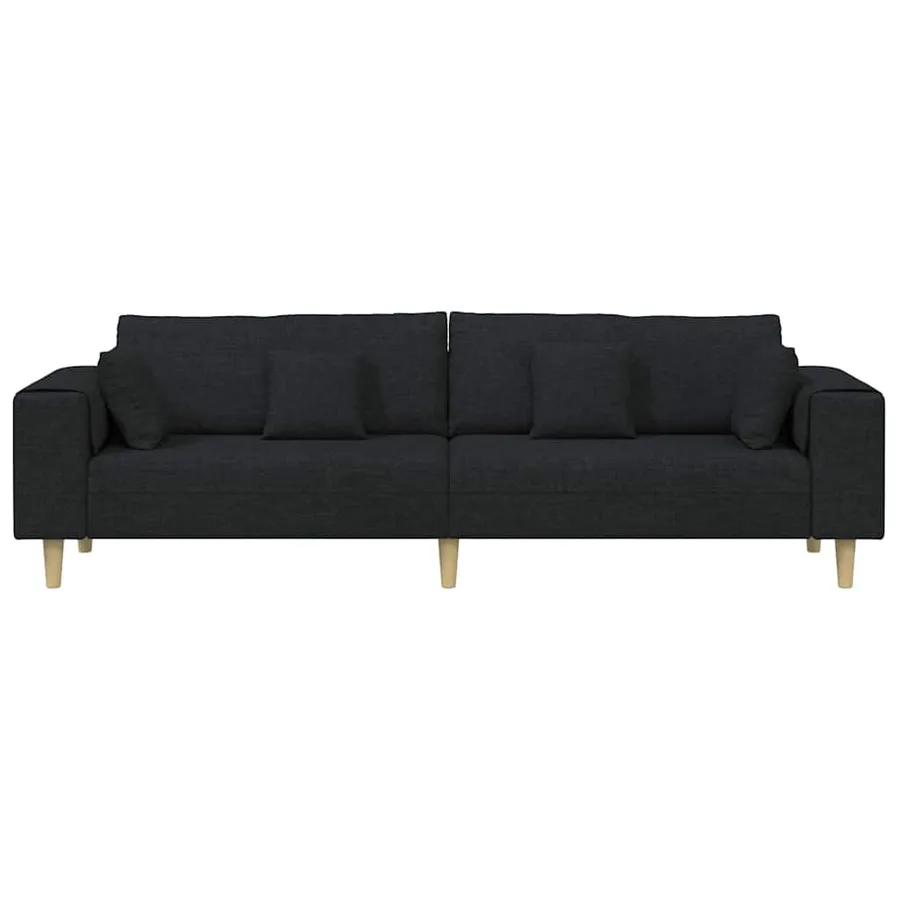 Canapé avec coussin Noir 250 x 77 x 76 cm tissu - 4