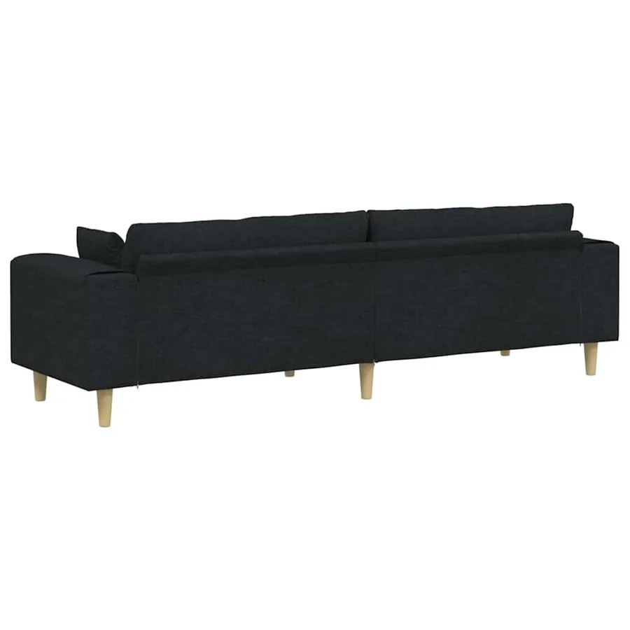 Canapé avec coussin Noir 250 x 77 x 76 cm tissu - 6