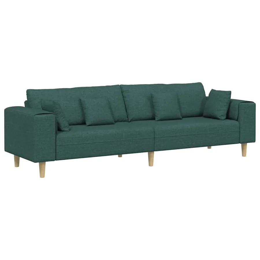 Canapé avec coussin Vert foncé 250 x 77 x 76 cm tissu - 2