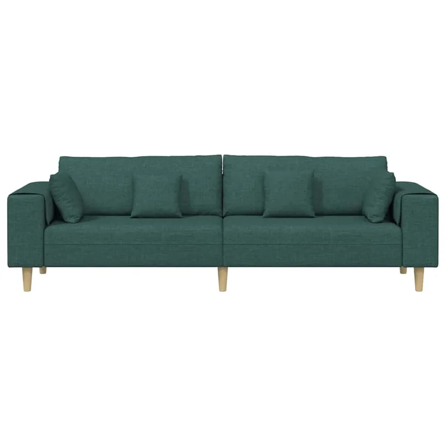 Canapé avec coussin Vert foncé 250 x 77 x 76 cm tissu - 4