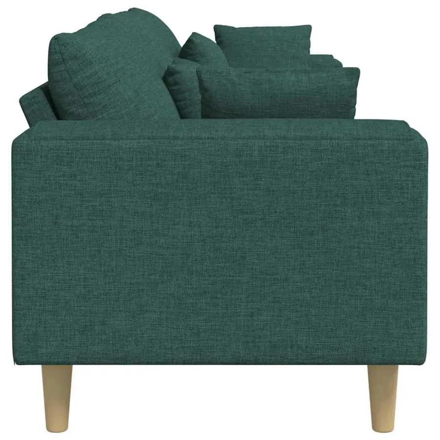 Canapé avec coussin Vert foncé 250 x 77 x 76 cm tissu - 5