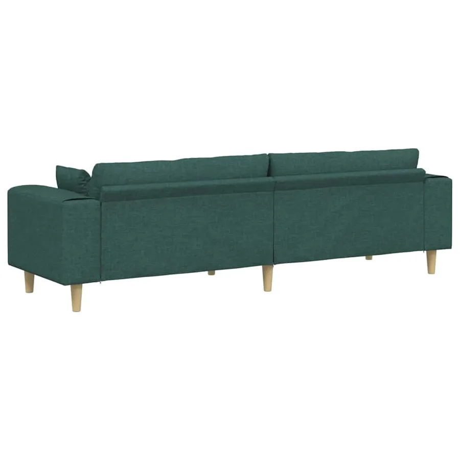 Canapé avec coussin Vert foncé 250 x 77 x 76 cm tissu - 6