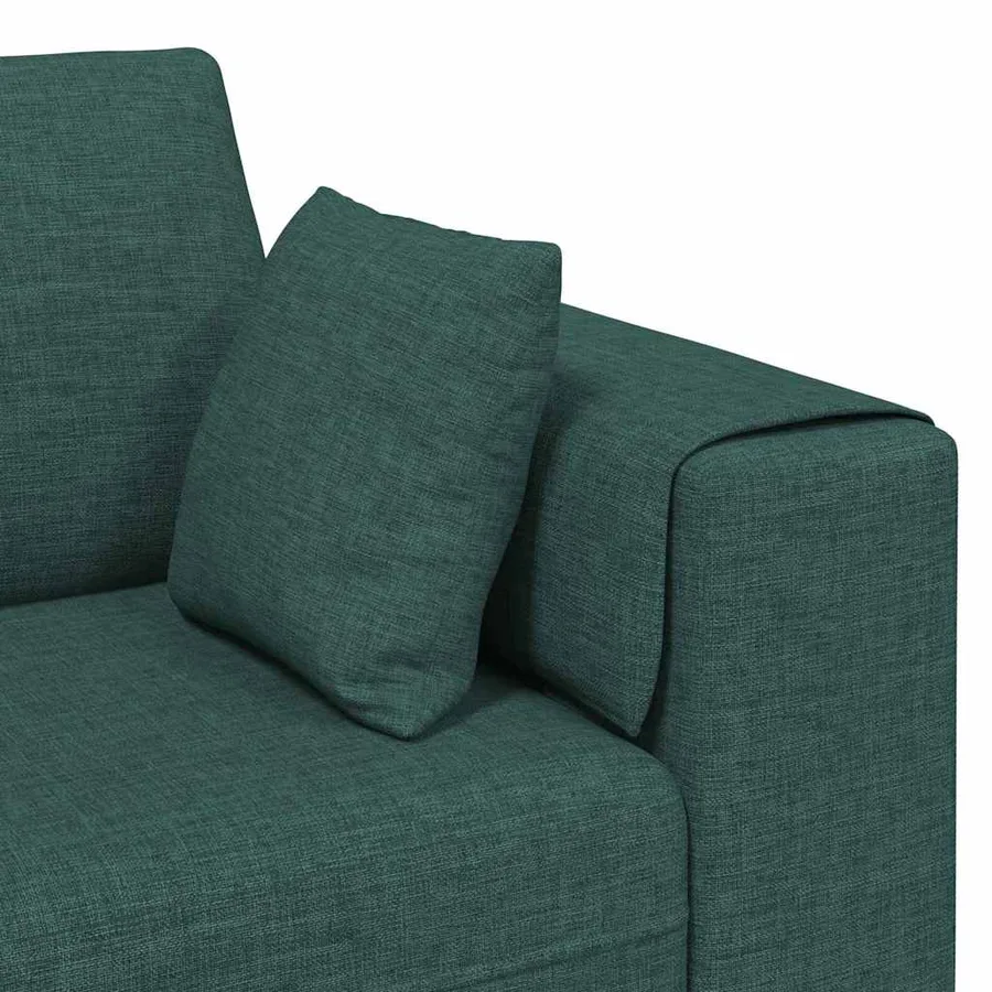 Canapé avec coussin Vert foncé 250 x 77 x 76 cm tissu - 7