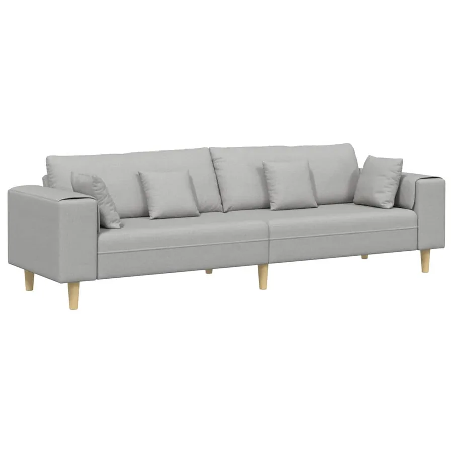 Canapé Gris nuage 250 x 77 x 76 cm tissu - 2