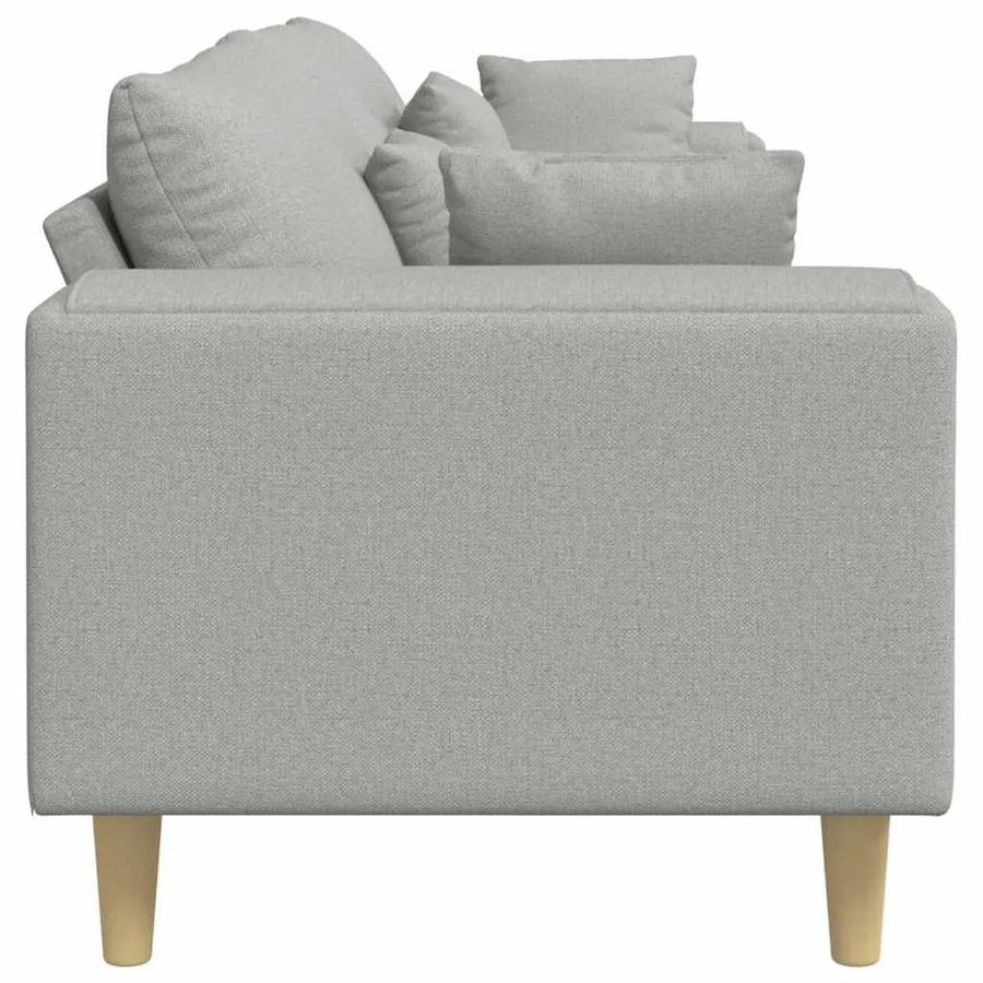 Canapé Gris nuage 250 x 77 x 76 cm tissu - 5