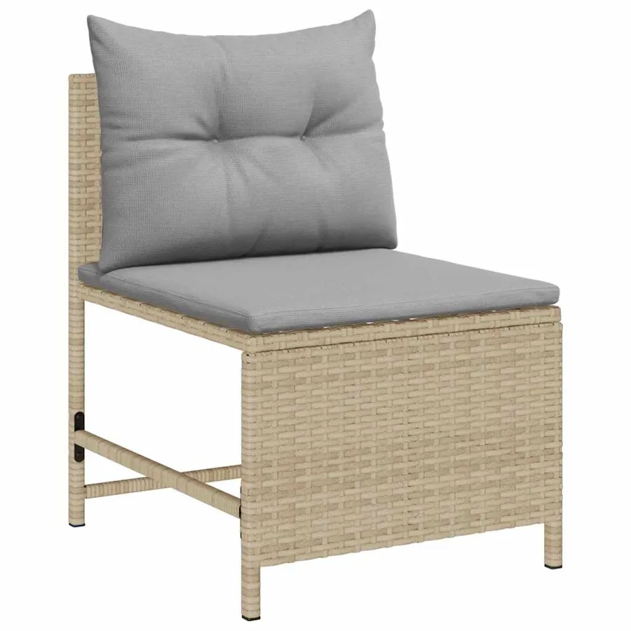 Ensemble de canapé de jardin 6 pcs Beige et Gris clair - 5
