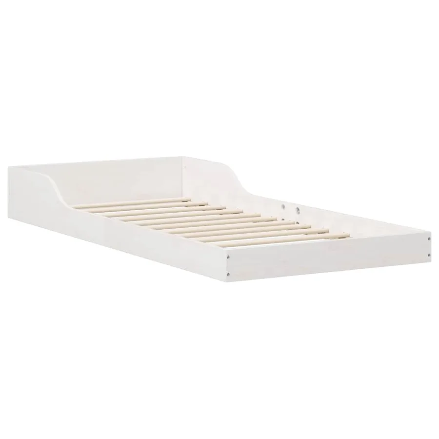 Cadre de lit Blanc 90 x 220 cm Pin massif - 5