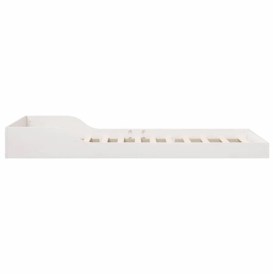 Cadre de lit Blanc 90 x 220 cm Pin massif - 7