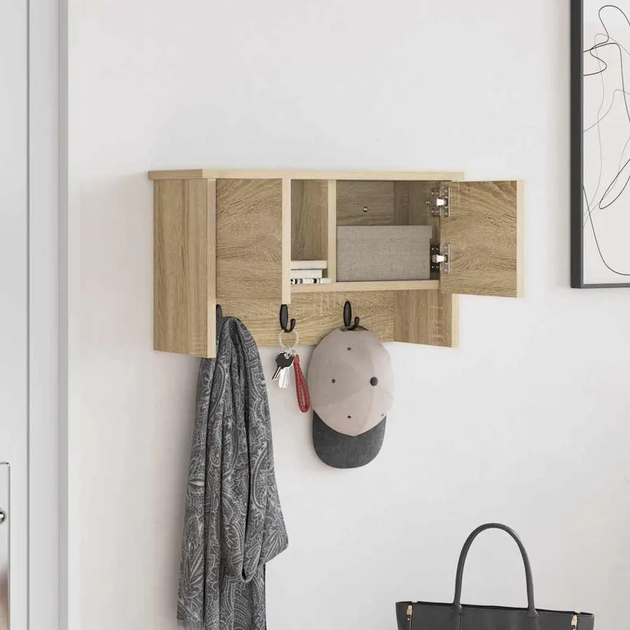 Porte-manteau mural avec étagère Chêne Sonoma 50 x 20 x 30 cm - 4
