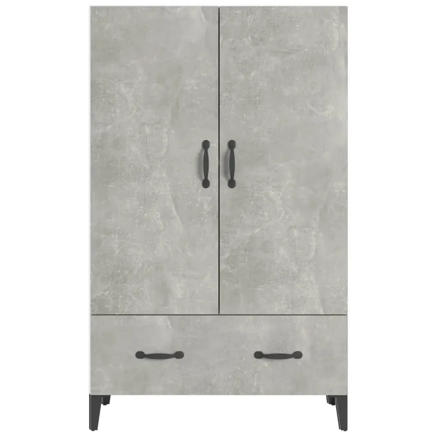 Buffet haut Gris béton 70x31x115 cm Bois d'ingénierie - 5