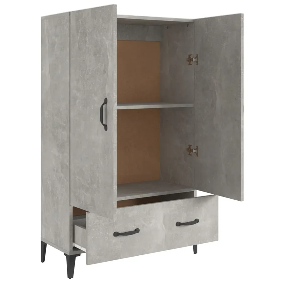 Buffet haut Gris béton 70x31x115 cm Bois d'ingénierie - 7