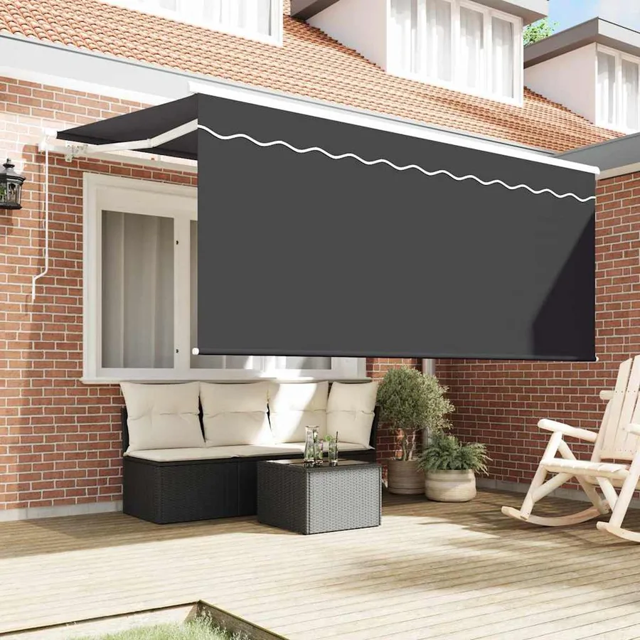 Auvent Rétractable Anthracite 300 x 200 cm tissu - 3