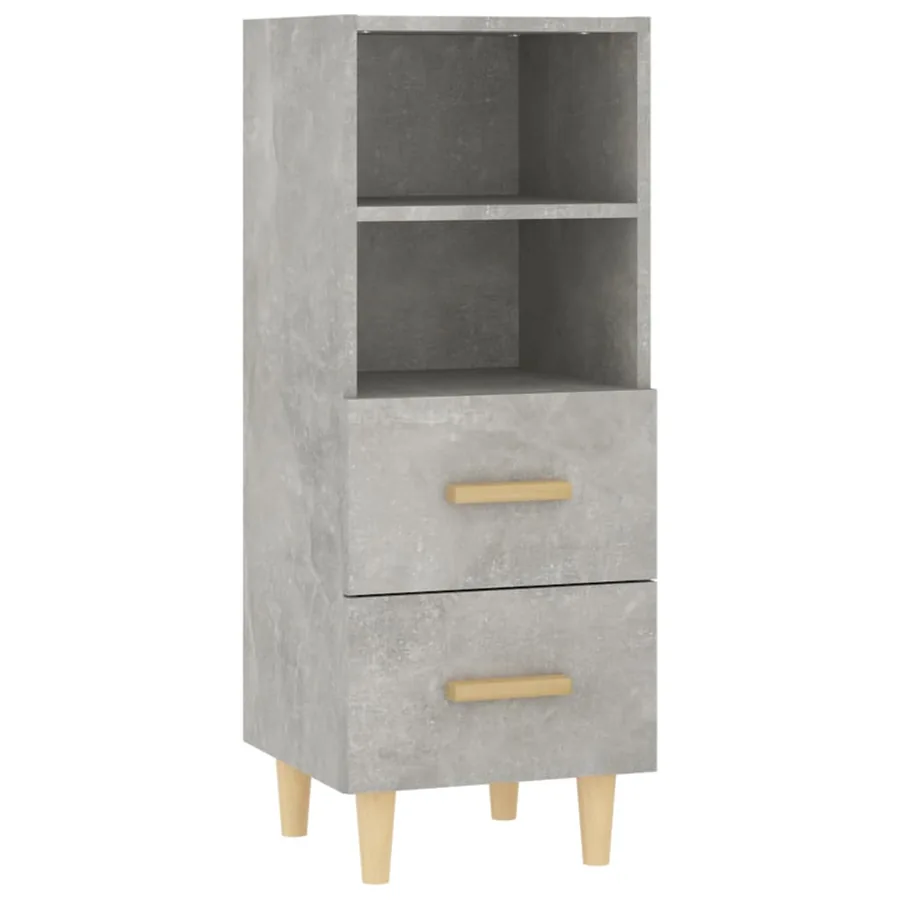 Buffet Gris béton 34,5x34x90 cm Bois d'ingénierie - 2
