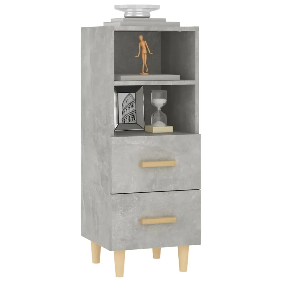 Buffet Gris béton 34,5x34x90 cm Bois d'ingénierie - 4