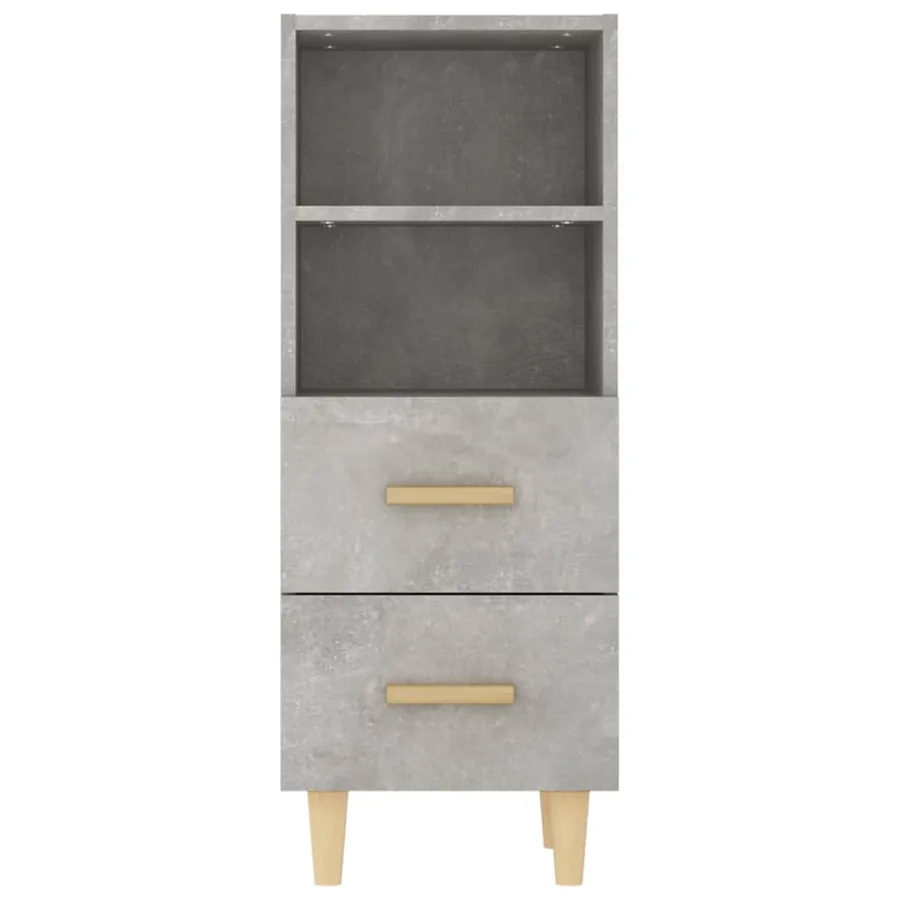 Buffet Gris béton 34,5x34x90 cm Bois d'ingénierie - 6