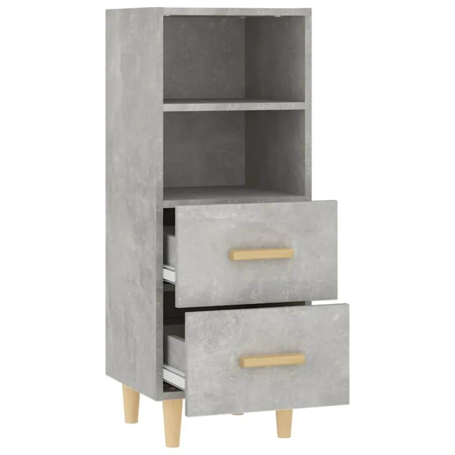 Buffet Gris béton 34,5x34x90 cm Bois d'ingénierie - 7